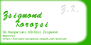 zsigmond korozsi business card