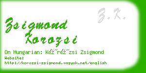 zsigmond korozsi business card